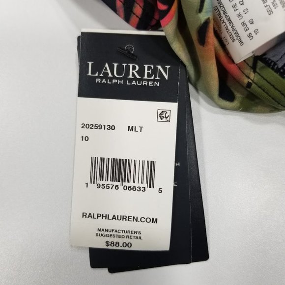 Lauren Ralph Lauren Surplice Underwire Bikini Top   Midnight Tropical Size 10 - Picture 10 of 11